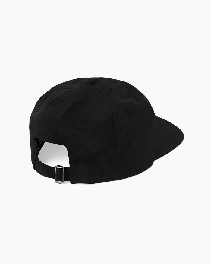 5 Panel Nylon Hat Log Off Black