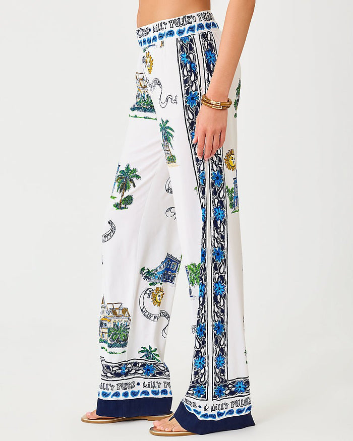 Lilly Pulitzer - Bal Harbour Stretch Palazzo Pant - Coconut Key West Toile
