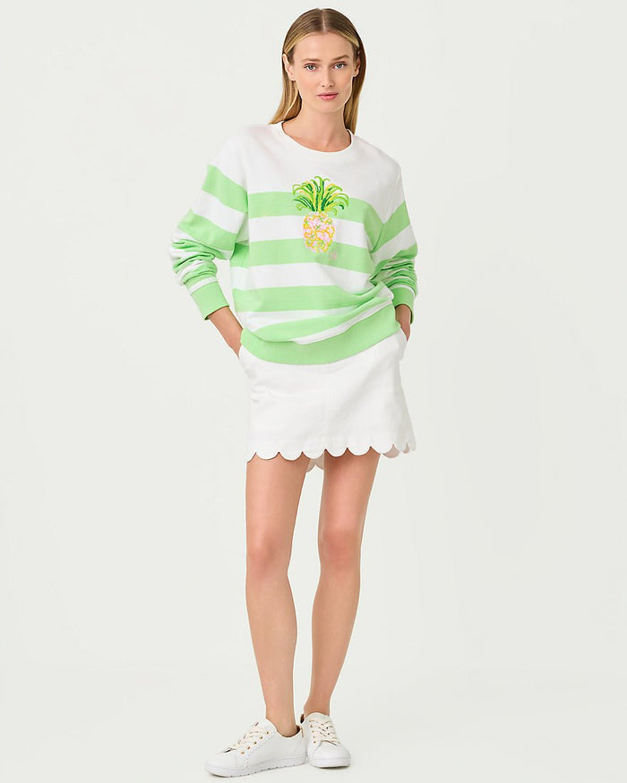 Lilly Pulitzer - Ballad Long Sleeve Sweatshirt - Multi Pineapple Embellishment
