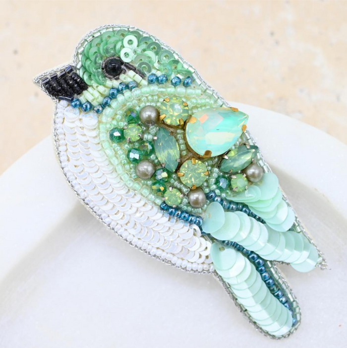 Beaded Bird Broach