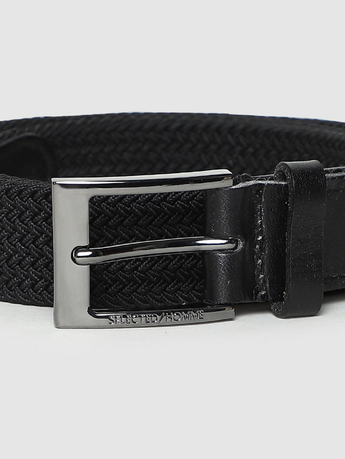 Black Webbing Detail Belt