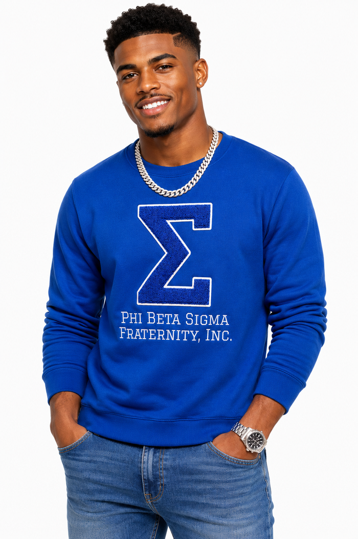 Blue Big Sigma Chenille Sweatshirt