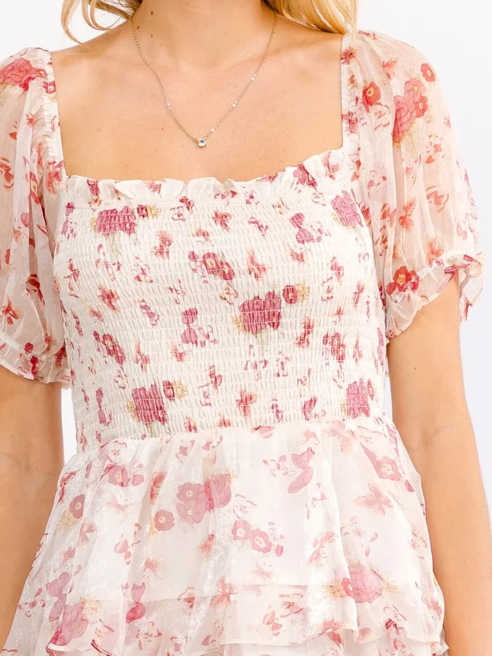 Blush & Bloom Floral Smocked Dress-Cute-Trendy-Shop-Womens-Boutique-Clothing-Store