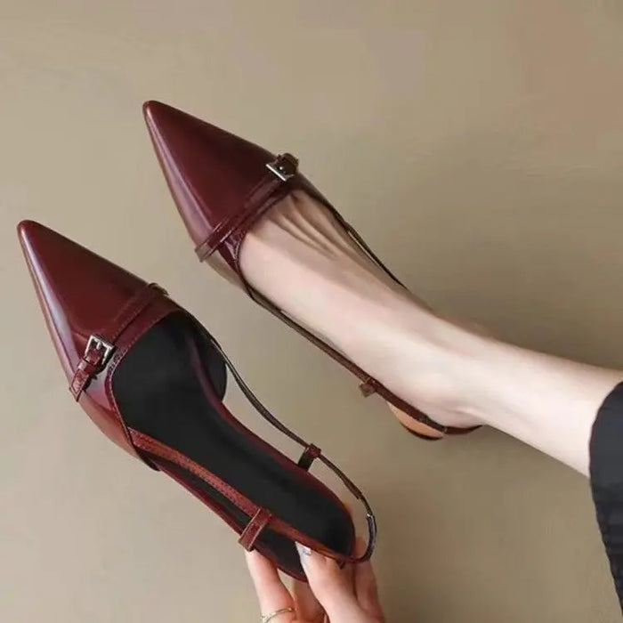 Pointed Toe Buckle Strap Heels fashionnsio