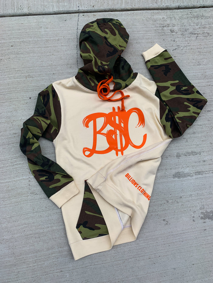Camo “ B$C” pullover hoodie