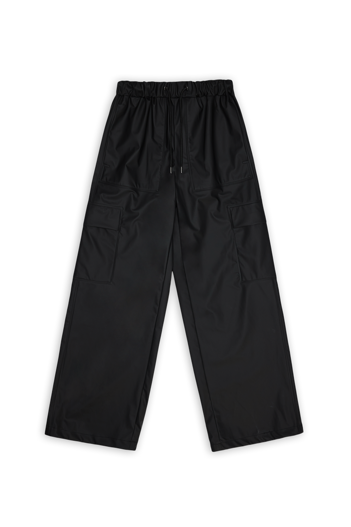 RAINS Cargo Rain Pants Wide Black Pants