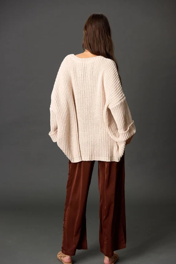 Chenille One Size Oversized Sweater