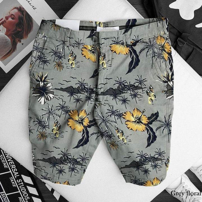 Chino Shorts Grey Floral - Dubai Offers Today