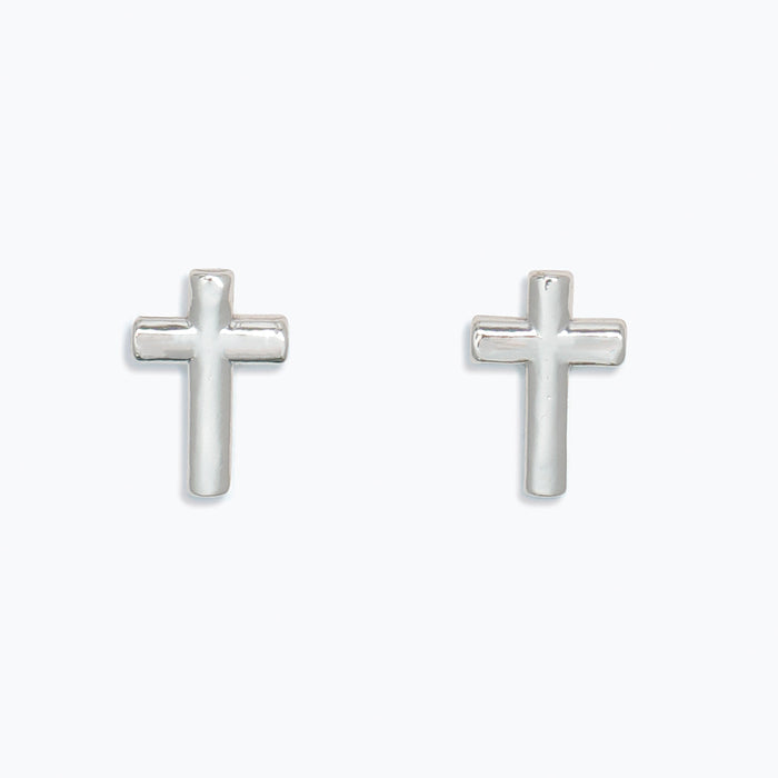 Classic Silver Cross Earrings