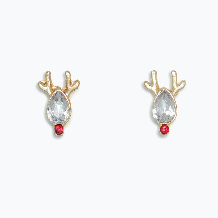 Crystal Rudolph Gold Earrings