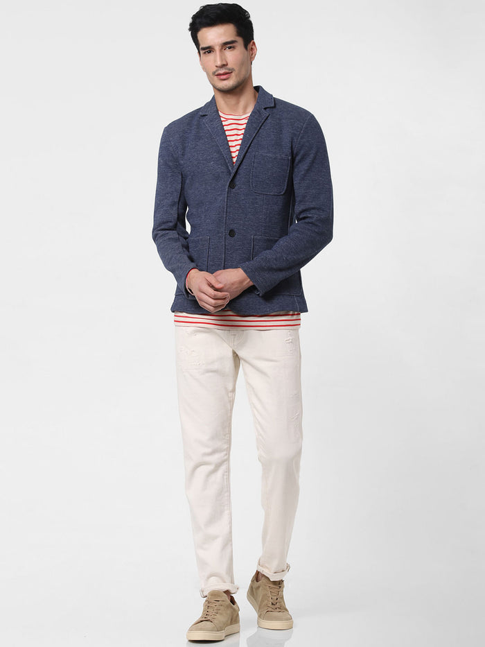 Dark Blue Double Button Blazer