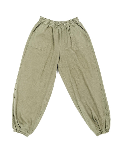 Green pants on a white background