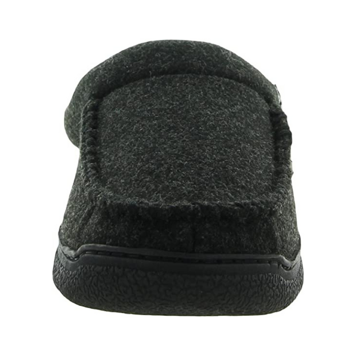Dearfoam Men's Memory Foam Slippers Wool Blend Black