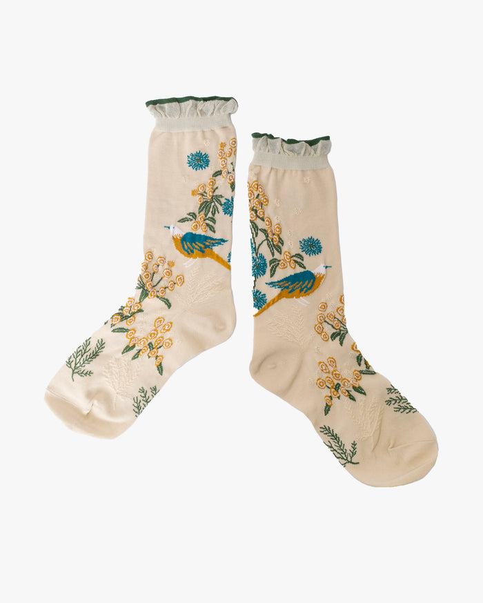 Debby Co. Crew Socks, Andeotte Collection, Lina Beige