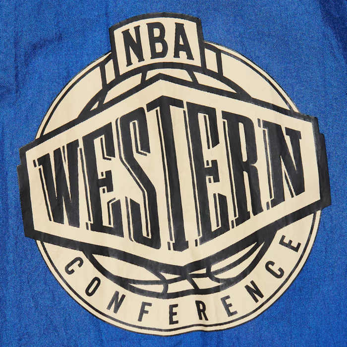 Up Close view showing an "NBA WESTERN CONFERENCE" patch, which is also visible on the sleeve in the other images.