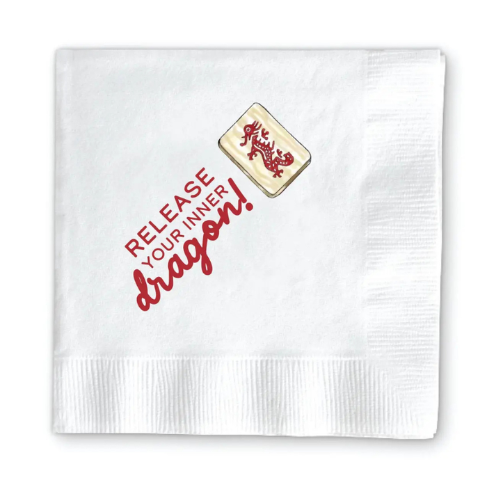 Dragon Mahjong Cocktail Napkins - Becket Hitch