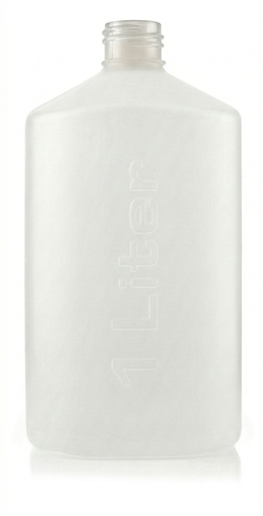 White bottle with a silver cap on a white background
