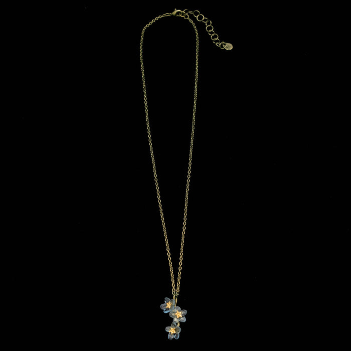Forget Me Not Triple Flower Pendant - 16" Adj.