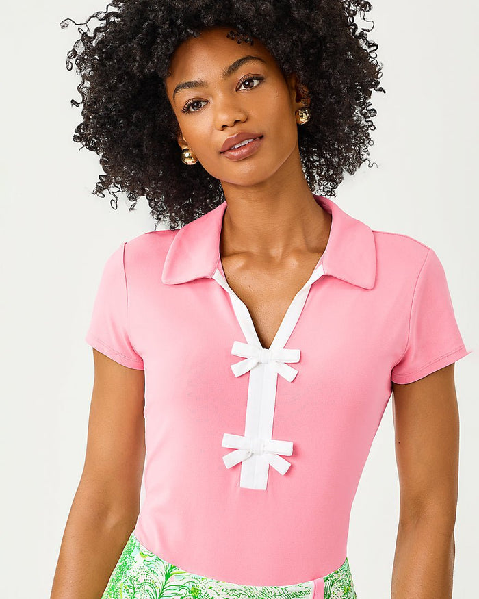 Lilly Pulitzer - Frida Bow Polo Upf 50 Plus - Conch Shell Pink