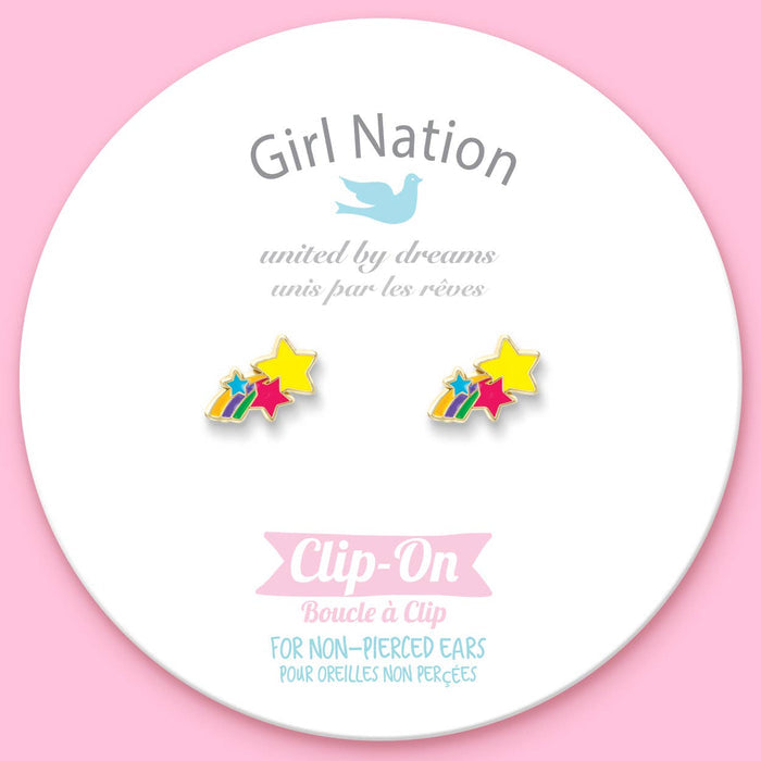 Girl Nation CLIP ON Earrings - Shooting Stars