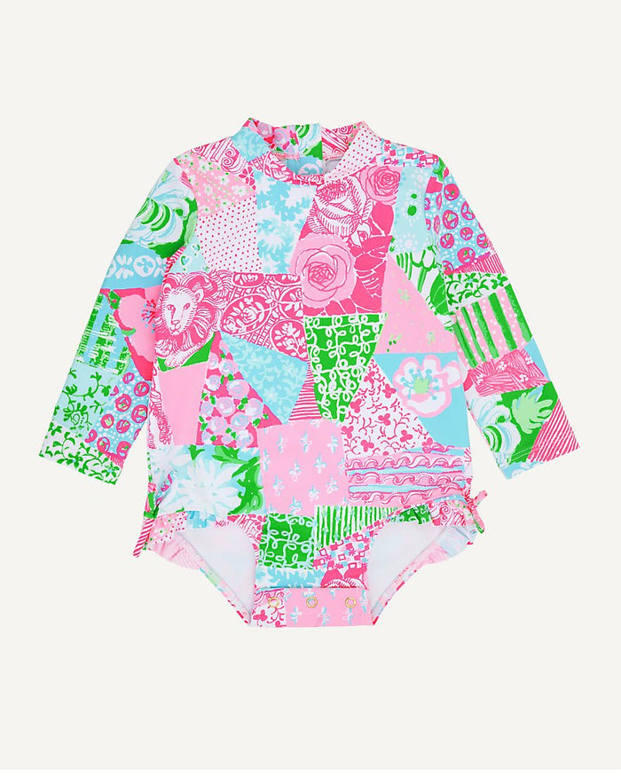 Lilly Pulitzer - Girls Idella Infant Swimsuit Upf 50 Plus - Multi Crazy Quilt