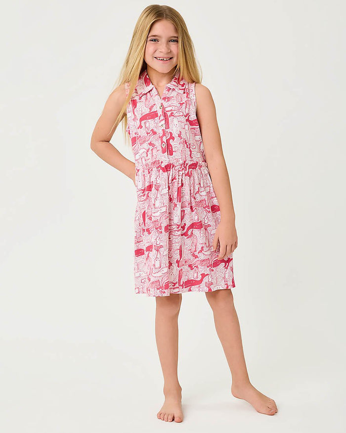 Lilly Pulitzer - Girls Mini Arley Dress - Paradise Punch Thar She Blows