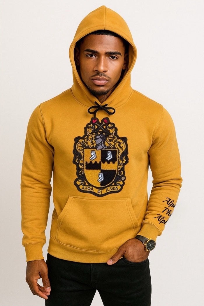 Gold Alpha Shield Chenille Hoodie