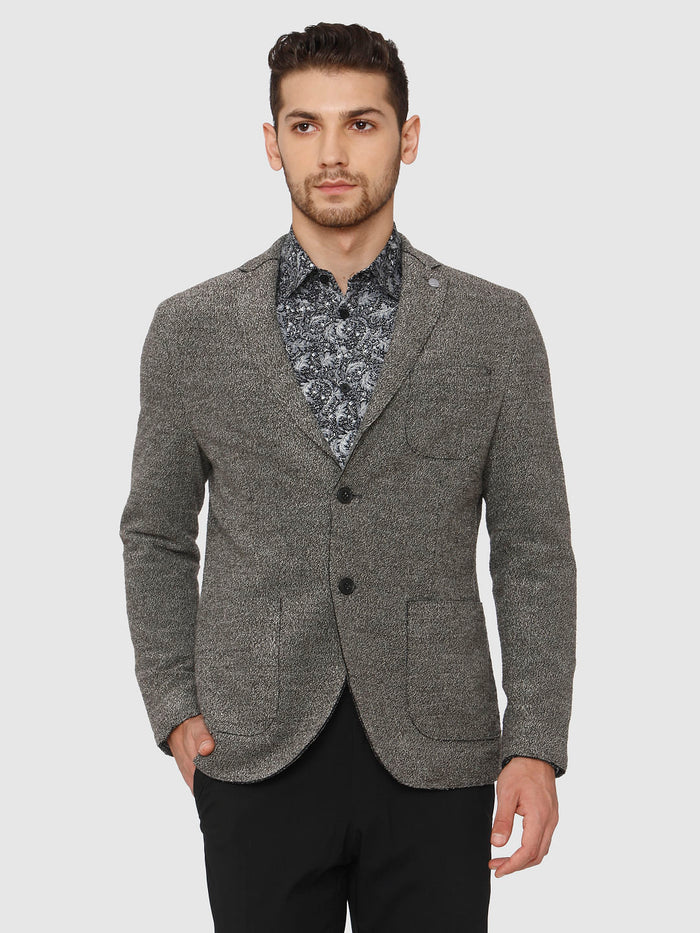 Grey Double Button Blazer
