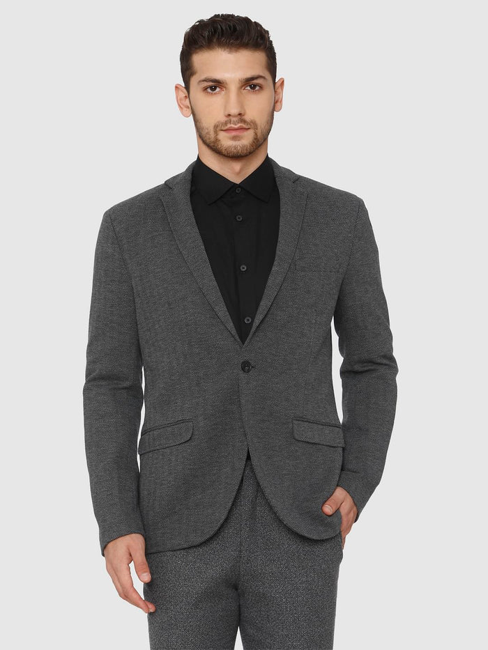 Grey Single Button Blazer