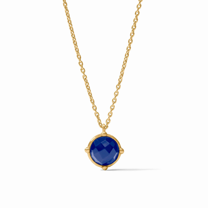 Honeybee Solitaire Necklace Iridescent Sapphire Blue - Becket Hitch