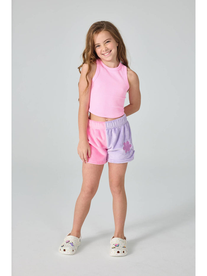 Iscream - Ribbed Cropped Racer Back Top - Rose (Final Sale)