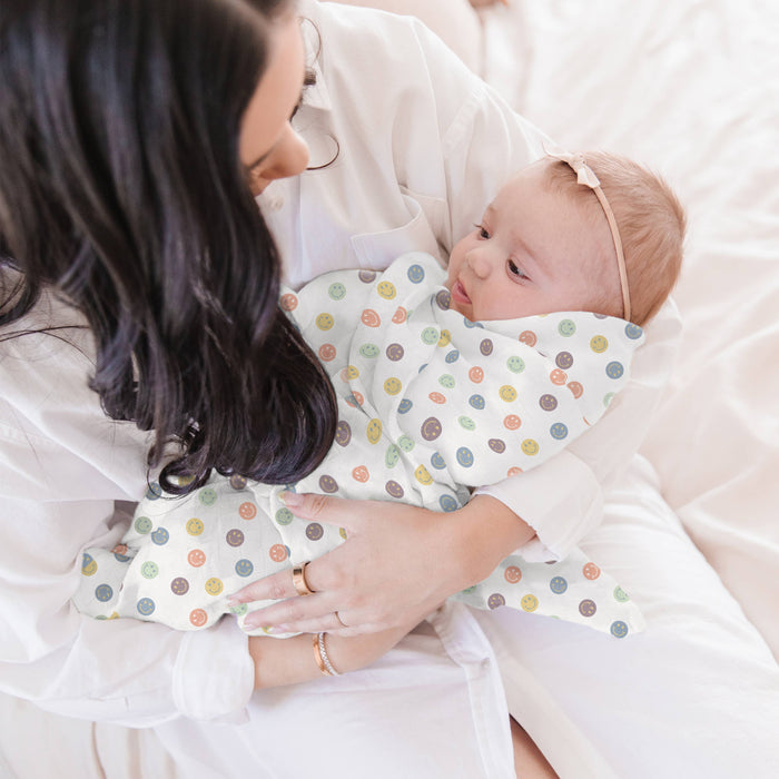 JuJuBe - Swaddle Blanket Set - Happy Baby Vibes