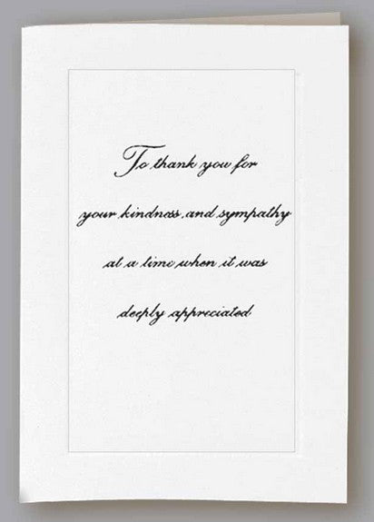 Kindness and Sympathy Raised Print Acknowledgment- ST197-AK