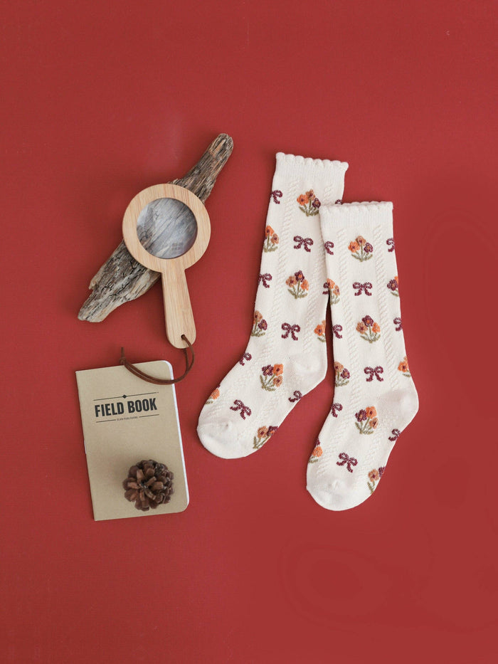 Little Stocking Co. Knee High Socks - Vanilla Floral (Final Sale)