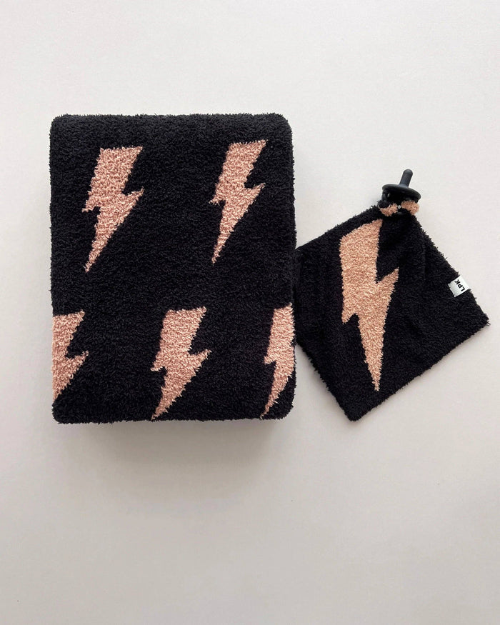 Lucky Panda Kids Lovey - Mocha Lightning Bolt Plush