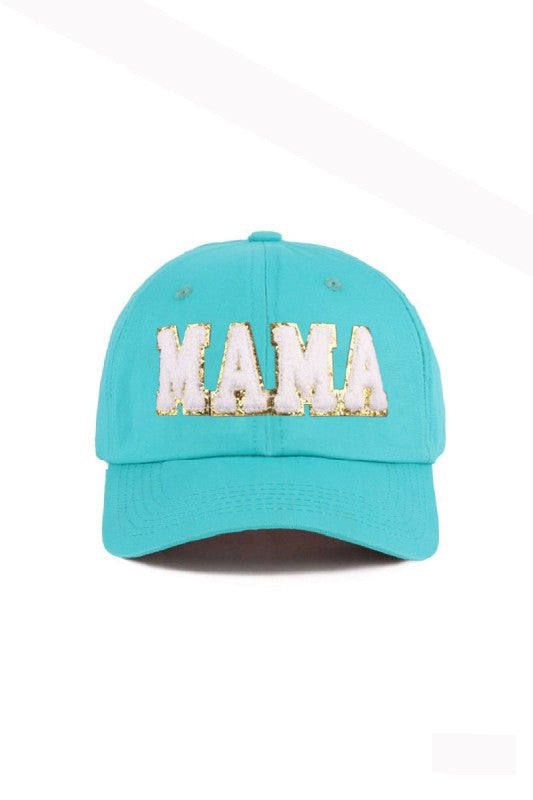 Mama Chenille Patch Baseball Cap-Mint-Cute-Trendy-Shop-Womens-Boutique-Clothing-Store