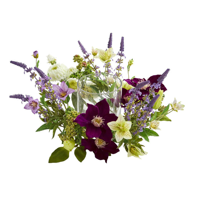Mixed Floral Artificial Arrangement Candelabrum