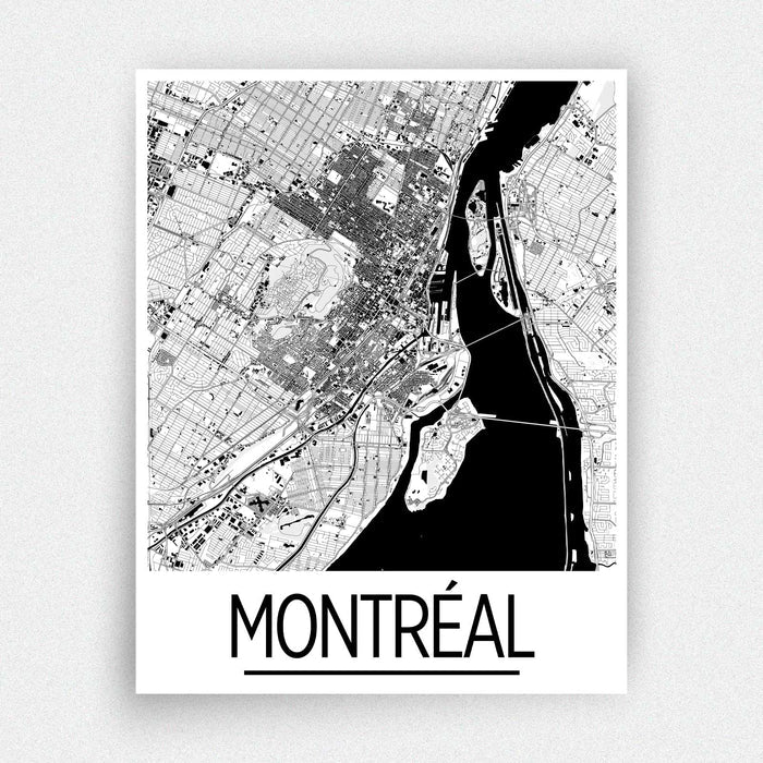Montreal Map Poster - canada Map Print - Art Deco Series