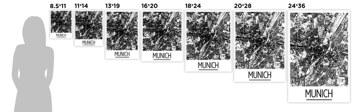 Munich Map Poster - germany Map Print - Art Deco Series