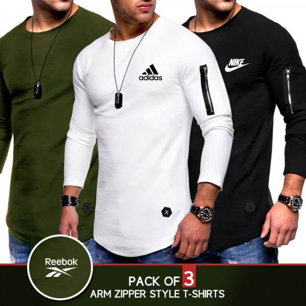 PACK OF 3 ARM ZIPPER STYLE T-SHIRTS - Dubai Offers Today