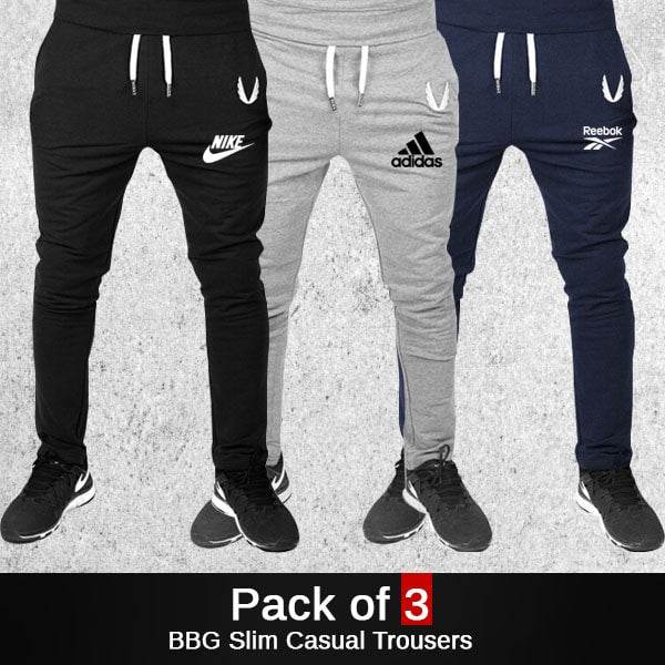 PACK OF 3 BBG SLIM CASUAL TROUSERS - Dubai Offers Today