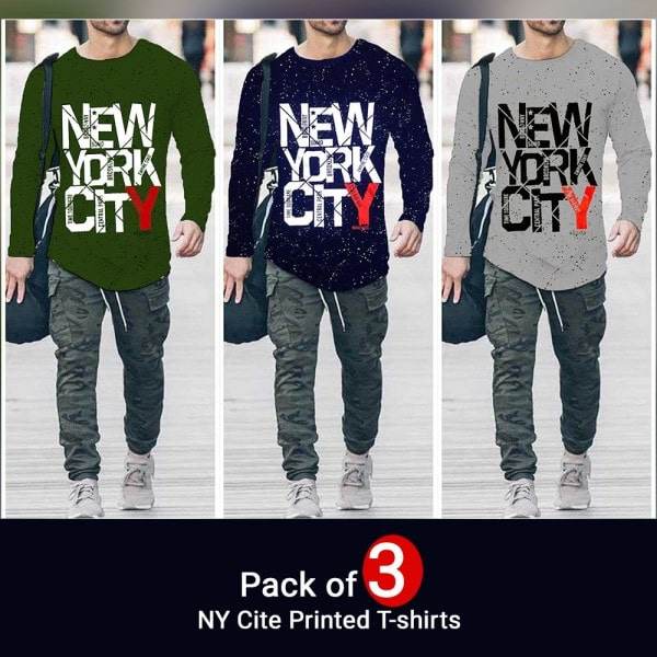 PACK OF 3 NY CITY PRINTED T-SHIRTS - Dubai Offers Today