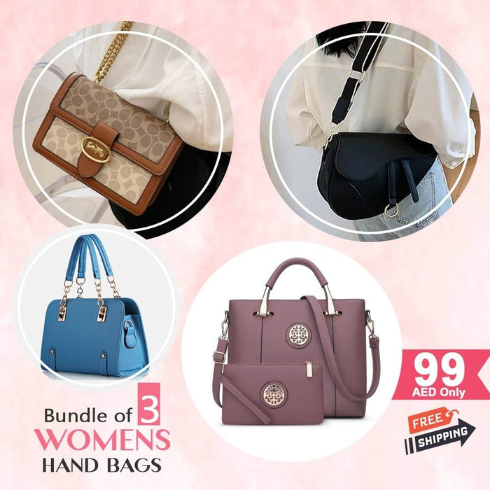 PACK OF 3 WOMENS HAND-BAGS - Dubai Offers Today