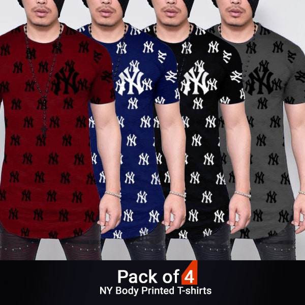 PACK OF 4 NY BODY PRINTED T-SHIRTS - Dubai Offers Today