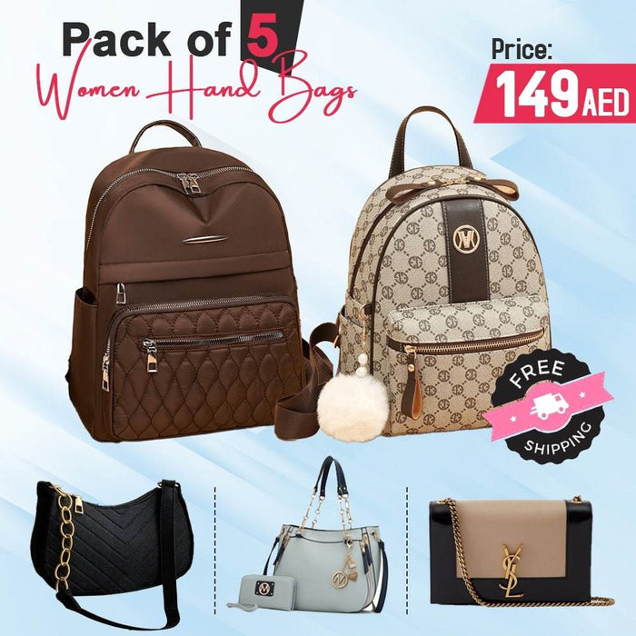 PACK OF 5 WOMEN FASHION BACKPACK - Dubai Offers Today