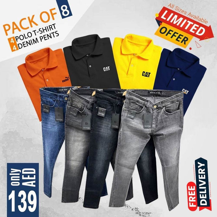 PACK OF 8 DENIM JEANS & T-SHIRTS - Dubai Offers Today