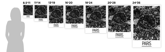 Paris Map Poster - france Map Print - Art Deco Series