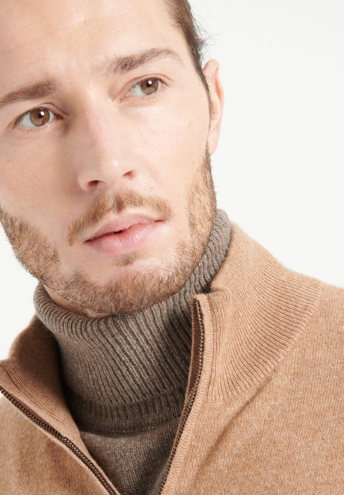 LUKE 4 Pull camionneur en cachemire camel