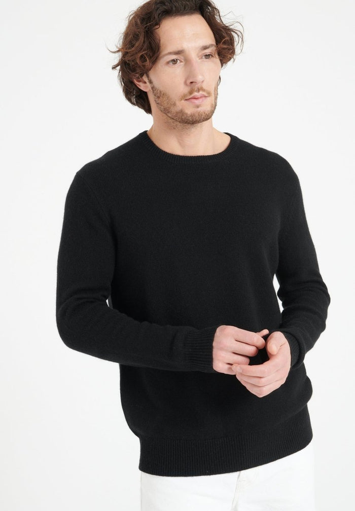 LUKE 14 Pull col rond en cachemire 4 fils noir