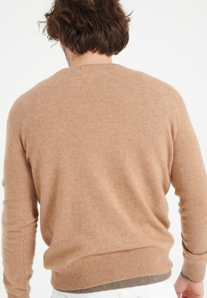 LUKE 2 Pull col rond en cachemire camel